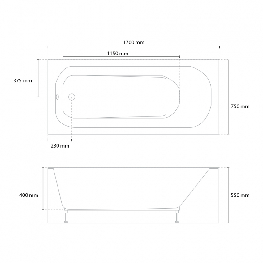 Ozone Elegante Design Badewanne Mit Glanzeffekt Aus Acryl