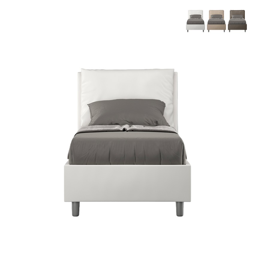 Einzelbett mit Stauraum 80x190 cm, gepolstertes Kopfkissen Antea S Katalog Einzelbett mit Stauraum 80x190 cm, gepolstertes Kopfkissen Antea S Katalog