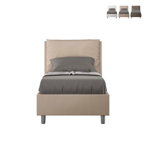 Einzelbett mit Stauraum 80x190 cm, gepolstertes Kopfkissen Antea S Aktion
