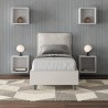 Antea S Einzelbett mit Bettkasten 80x190 gepolstertes Kopfteilkissen Lagerbestand