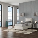 Antea S Einzelbett mit Bettkasten 80x190 gepolstertes Kopfteilkissen Eigenschaften