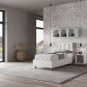 Einzelbett 80x190 mit Bettkasten und gepolstertem Kopfteil Annalisa S Rabatte