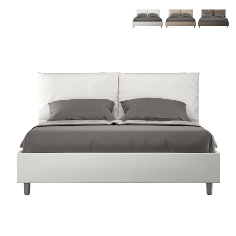 Doppelbett mit Bettkasten 160x190 cm, Kopfteil mit Kissen Antea M Aktion