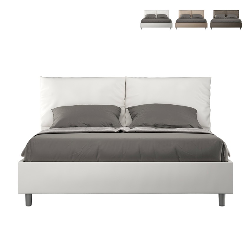 Doppelbett mit Bettkasten 160x200 cm, gepolsterte Kissen, Antea M1 Katalog