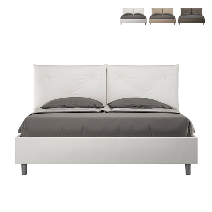 Polsterbett mit Stauraum 160x200 Kopfteil Kissen Appia M1 Maße