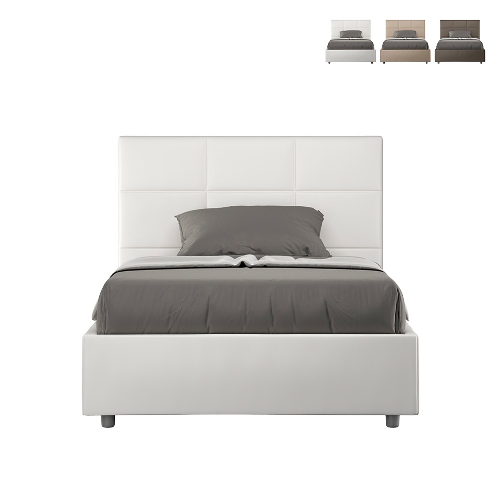 Französisches Doppelbett 140x200 mit Bettkasten, gepolstert Mika F