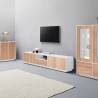 TV-Schrank 220 cm Weiß Holz Modernes Design Wohnzimmer Aston Wood
