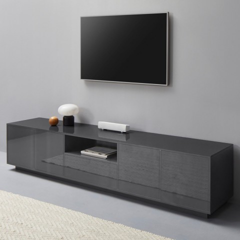Niedriger TV-Schrank 220 cm Modernes Design Wohnzimmer Aston Report