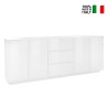 Moderne weiße Küchen- und Wohnzimmerkommode 220 cm Buffet Lonja Verkauf