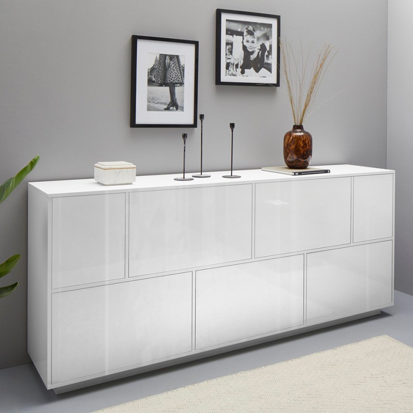 Lopar Anrichte 200cm Weiß - Design Sideboard für Wohnzimmer & Küche Aktion Lopar Anrichte 200cm Weiß - Design Sideboard für Wohnzimmer & Küche Aktion