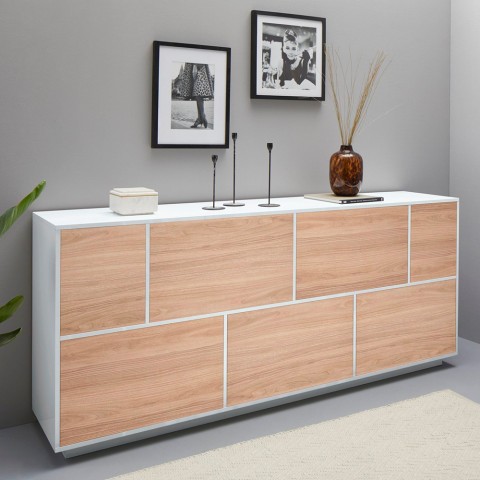 Sideboard Wohnzimmer 200cm Küche Design Weiß Holz Lopar Wood Aktion
