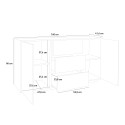 Modernes Sideboard 160cm Wohnzimmer Küche weiß Buffet Carat