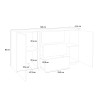 Modernes Sideboard 160cm Wohnzimmer Küche Buffet weiß Carat Lagerbestand