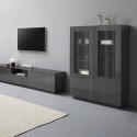 Moderne hohe Anrichte mit Vitrine 100cm Küche Wohnzimmer Syfe Report Katalog