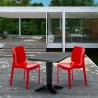 Schwarz Quadratisch Tisch und 2 Stühle Farbiges Polypropylen-Innenmastenset Grand Soleil Ice Aia Eigenschaften