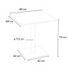 Tisch Quadratisch Weiß Tischplatte 60x60 mit 2 Bunten Stühlen Ice Hazelnut 
