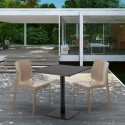 Schwarz Tisch Quadratisch 70x70 cm mit Bunten Stühlen Ice Kiwi Eigenschaften