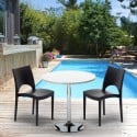 Weiß Rund Tisch und 2 Stühle Farbiges Polypropylen-Innenmastenset Grand Soleil Paris Long Island