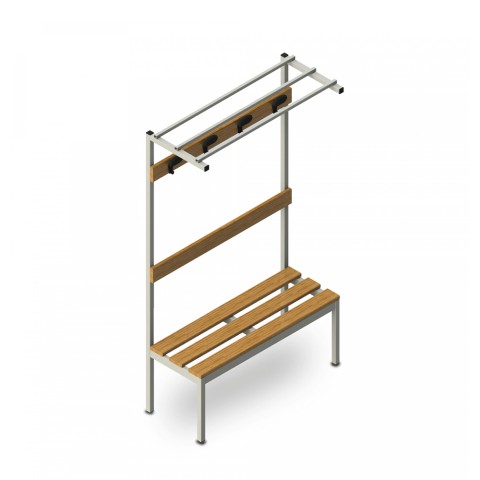 Umkleidebank mit Hakenleiste 100x39x184cm Upper Aktion