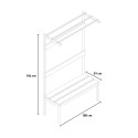 Umkleidebank mit Hakenleiste 100x39x184cm Upper Sales