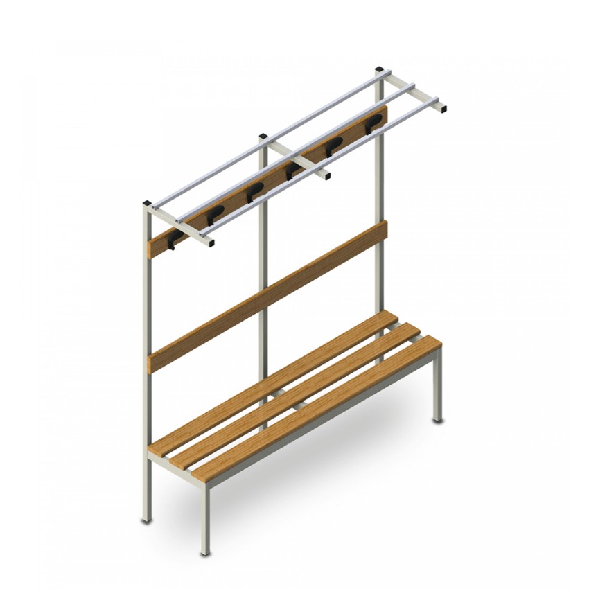 Garderobenbank 150x39x184 cm mit Hakenaufhängung Upper M Aktion