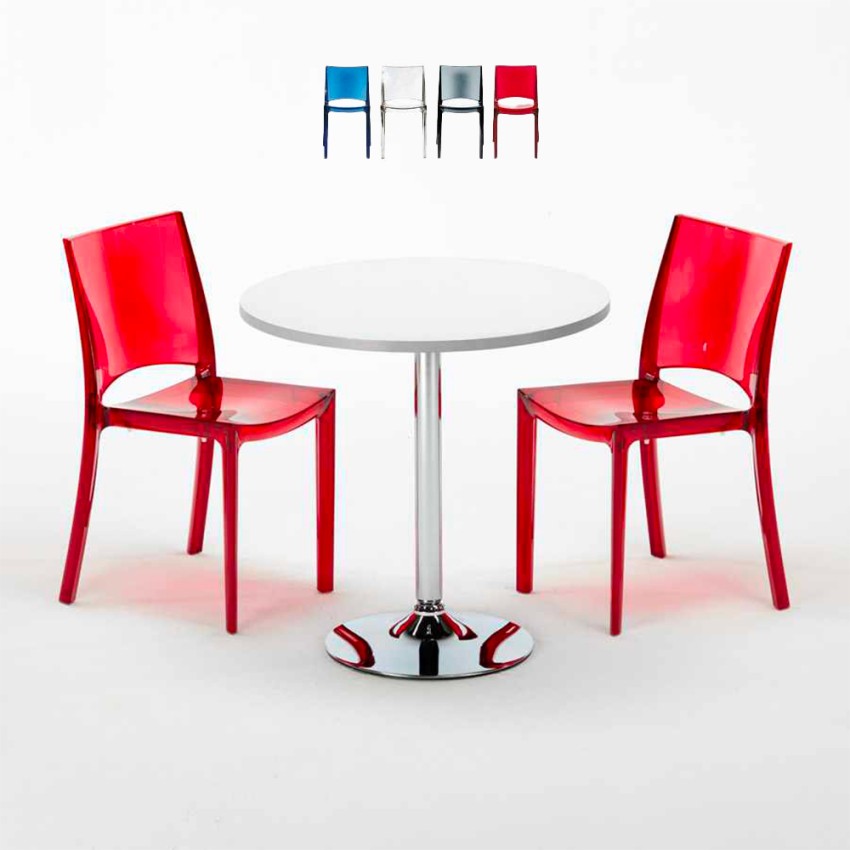 Weiß Rund Tisch und 2 Stühle Farbiges Polypropylen-Innenmastenset Grand Soleil B-Side Spectre Sales Weiß Rund Tisch und 2 Stühle Farbiges Polypropylen-Innenmastenset Grand Soleil B-Side Spectre Sales