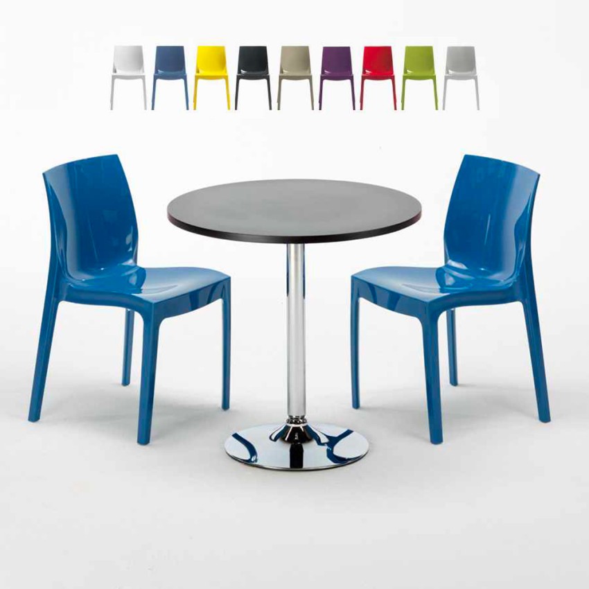 Schwarz Rund Tisch und 2 Stühle Farbiges Polypropylen-Innenmastenset Grand Soleil Ice Cosmopolitan Angebot
