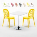 Weiß Quadratisch Tisch und 2 Stühle Farbiges Polypropylen-Innenmastenset Wedding Cocktail Rabatte