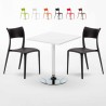 Weiß Quadratisch Tisch und 2 Stühle Farbiges Polypropylen-Innenmastenset Parisienne Cocktail Rabatte