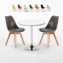 Weiß Rund Tisch und 2 Stühle Farbiges Polypropylen-Innenmastenset Nordica Long Island Rabatte