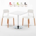 Weiß Quadratisch Tisch und 2 Stühle Farbiges Polypropylen-Innenmastenset Barcellona Cocktail Verkauf