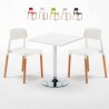 Weiß Quadratisch Tisch und 2 Stühle Farbiges Polypropylen-Innenmastenset Barcellona Cocktail Verkauf