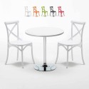 Weiß Tisch und 2 Stühle Farbiges Polypropylen-Innenmastenset Vintage Long Island Verkauf