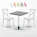Schwarz Quadratisch Tisch und 2 Stühle Farbiges Polypropylen-Innenmastenset Vintage Mojito Angebot
