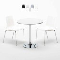 Weiß Rund Tisch und 2 Stühle Farbiges Transparent Grand Soleil Lollipop Silver Verkauf