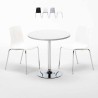 Weiß Rund Tisch und 2 Stühle Farbiges Transparent Grand Soleil Lollipop Silver Verkauf