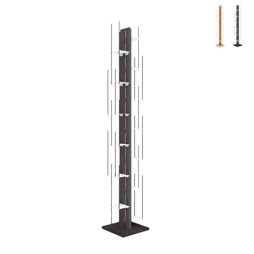 Vertikales Holzregal mit 13 Böden, Höhe 195 cm Zia Veronica H Aktion Vertikales Holzregal mit 13 Böden, Höhe 195 cm Zia Veronica H Aktion