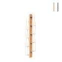 Vertikale Wandregal h150cm aus Holz, 10 Fächer, Zia Veronica WMH Aktion