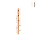 Vertikale Wandregal h150cm aus Holz, 10 Fächer, Zia Veronica WMH Aktion