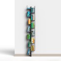 Vertikales wandmontiertes Bücherregal h195cm aus Holz 13 Fächer Zia Veronica WH Maße