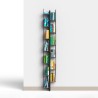 Vertikales wandmontiertes Bücherregal h195cm aus Holz 13 Fächer Zia Veronica WH Maße