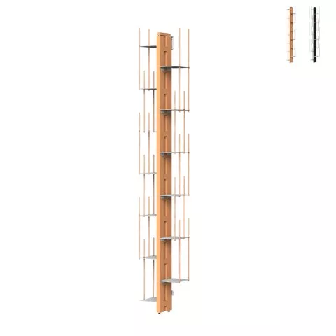Wandregal vertikal 13 Fächer aus Holz h195cm Zia Veronica WH Aktion