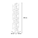 Wandregal vertikal 13 Fächer aus Holz h195cm Zia Veronica WH 