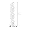 Wandregal vertikal 13 Fächer aus Holz h195cm Zia Veronica WH 