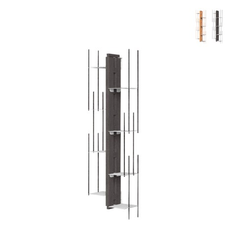 Vertikales Hängeregal aus Holz h105cm 7 Fächer Zia Veronica SF Aktion