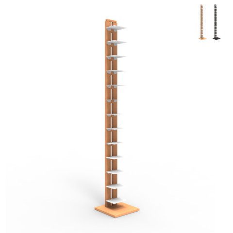 Vertikales Bücherregal aus Holz, 195 cm, 13 Regalböden, Zia Ortensia H Aktion