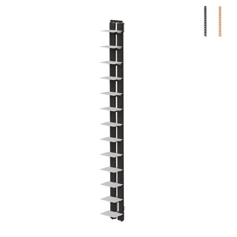 Vertikale Wandregal Holz H195cm 13 Regalböden Zia Ortensia WH Aktion