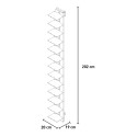 Vertikale Wandregal Holz H195cm 13 Regalböden Zia Ortensia WH 