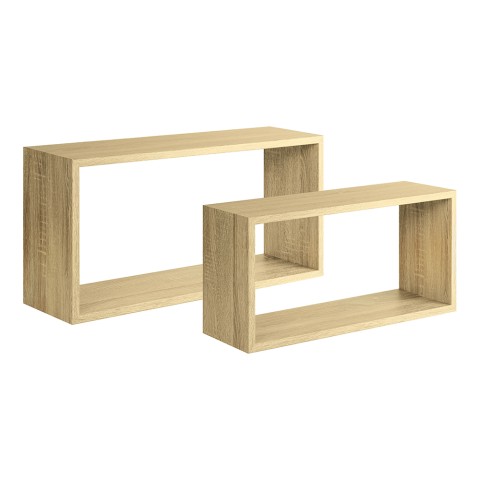 2er-Set Wandregal rechteckige Würfel, modernes Regal Bislungo Aktion