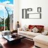 Set aus 4 rechteckigen Wandregalen, modernes Regal Merlino 